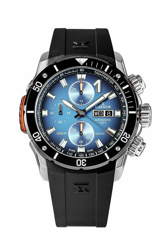 美品 エドックス 53017 クォーツ式腕時計 ダイバーズ EDOX 近づき