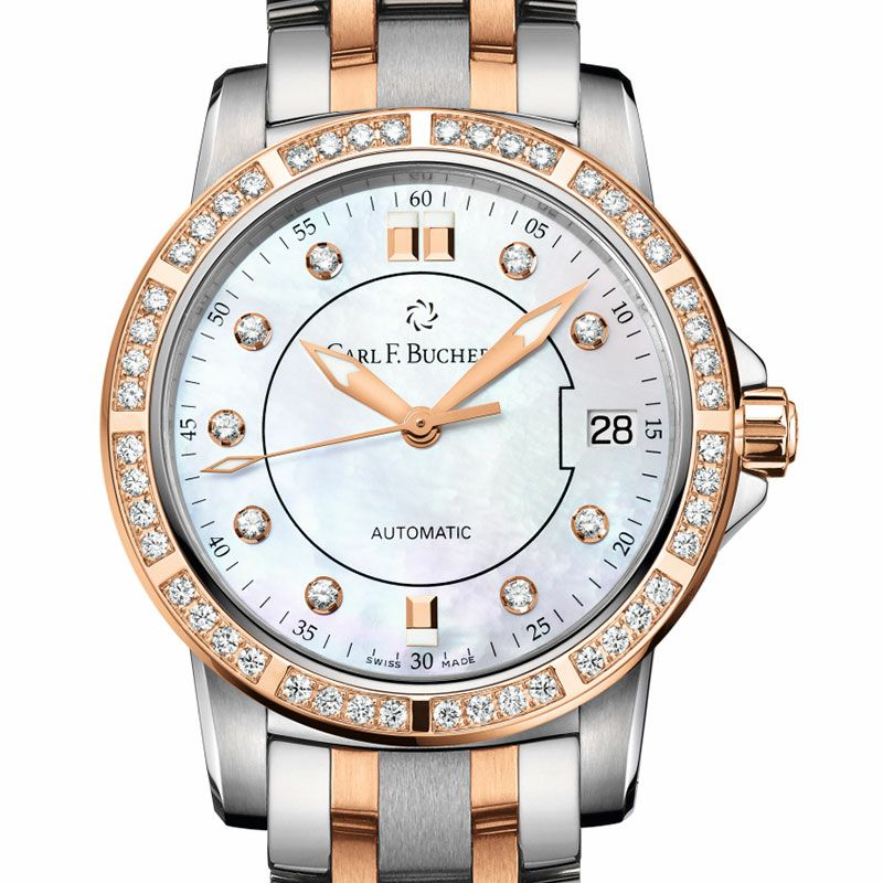 CARL F. BUCHERER PATRAVI Auto Date Mini TwoTone カール F. ブヘラ パトラビ オートデイトミニツートーン 00.10621.07.77.31