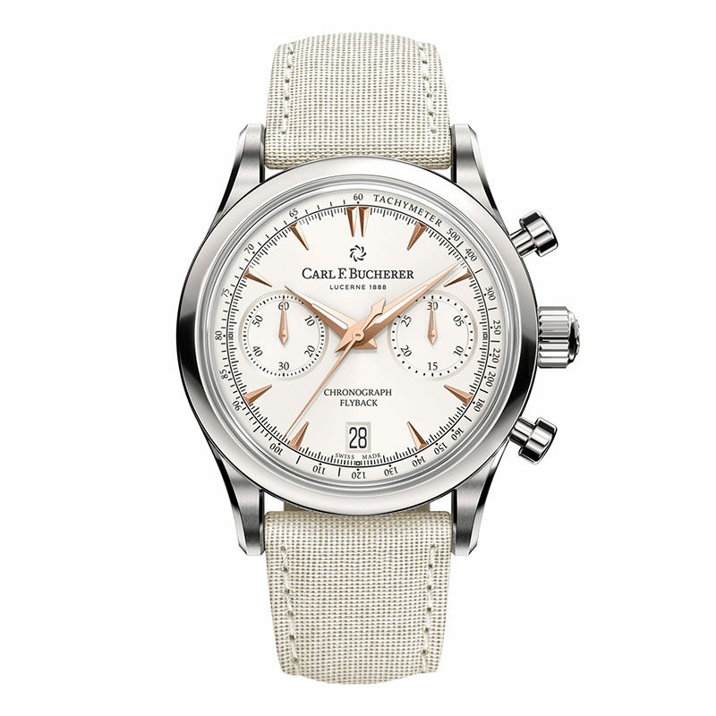 CARL F. BUCHERER Manero Flyback 40mm White カール F. ブヘラ マネロ 