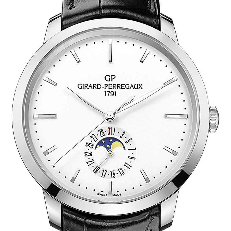 GIRARD PERREGAUX 1966 DATE AND MOON PHASES ジラール・ペルゴ 1966 デイト＆ムーンフェイズ 49545-11-131-BB60