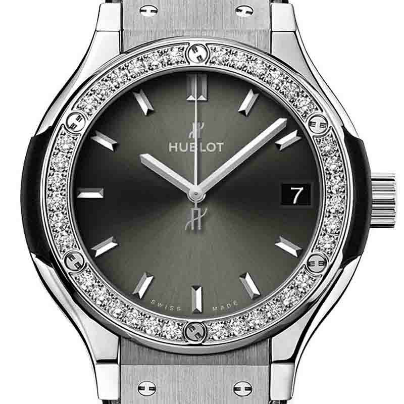 HUBLOT CLASSIC FUSION TITANIUM RACING GRAY DIAMONDS ウブロ 