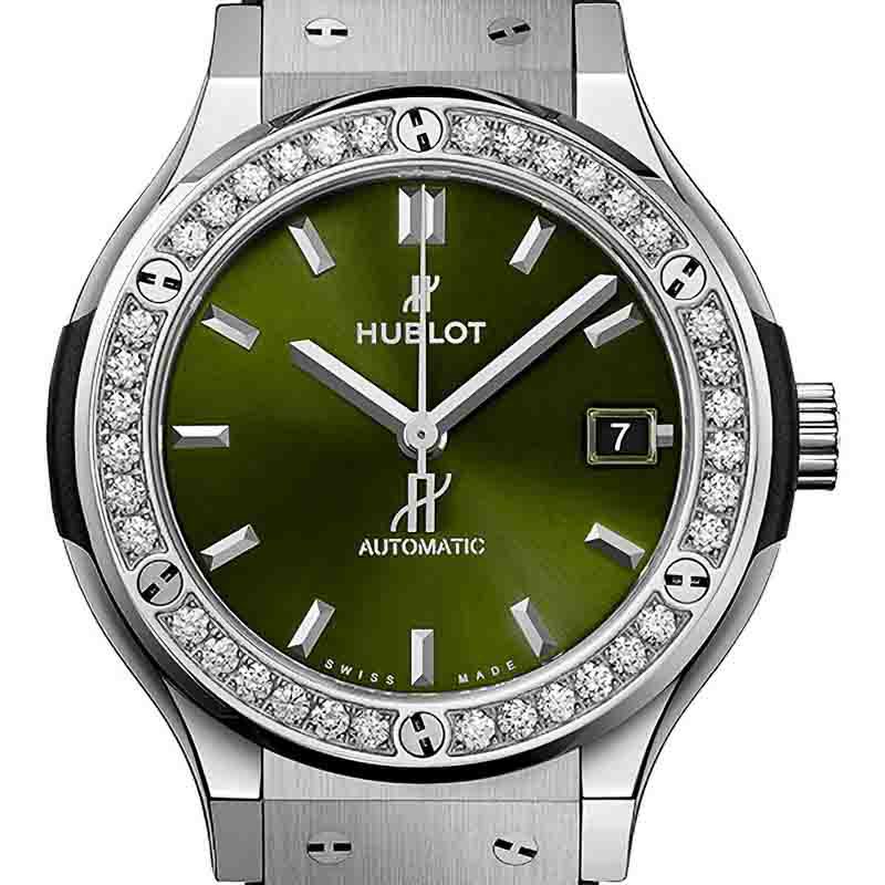 HUBLOT CLASSIC FUSION TITANIUM GREEN DIAMONDS ウブロ クラシック  