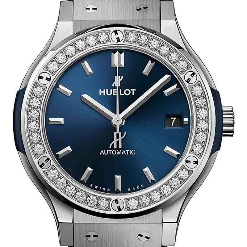 HUBLOT CLASSIC FUSION TITANIUM BLUE DIAMONDS ウブロ クラシック  