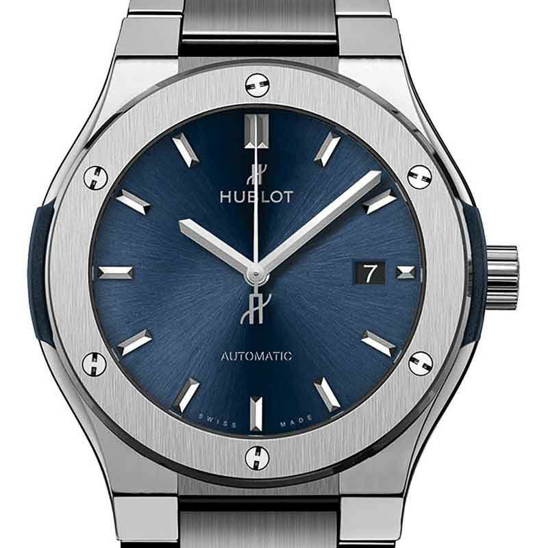 HUBLOT CLASSIC FUSION TITANIUM BLUE BRACELET ウブロ クラシック ...