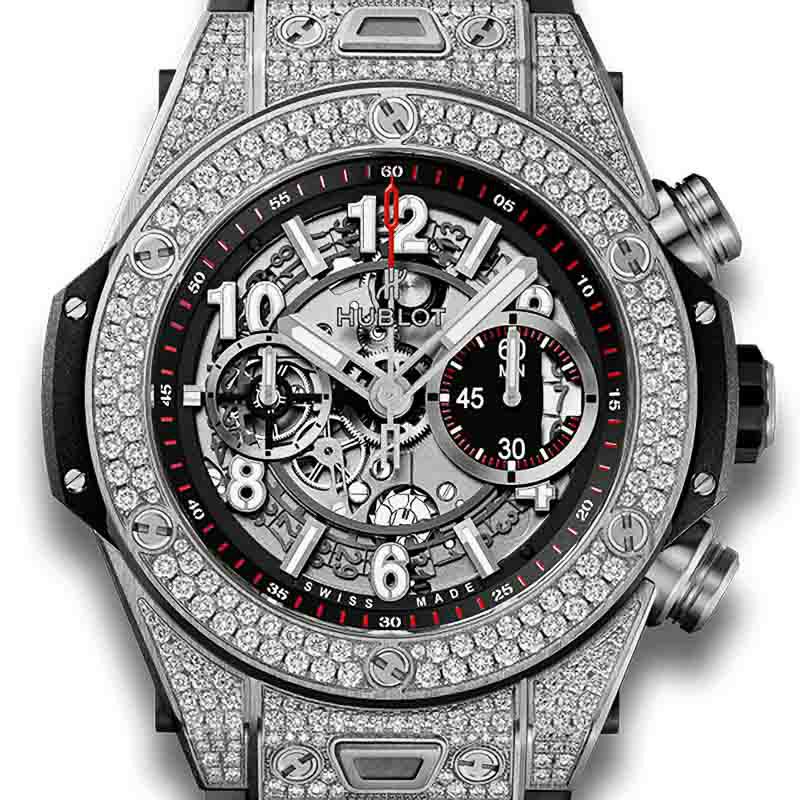 HUBLOT BIG BANG UNICO TITANIUM PAVE ウブロ ビッグ・バン ウニコ チタニウム パヴェ 421.NX.1170.RX.1704