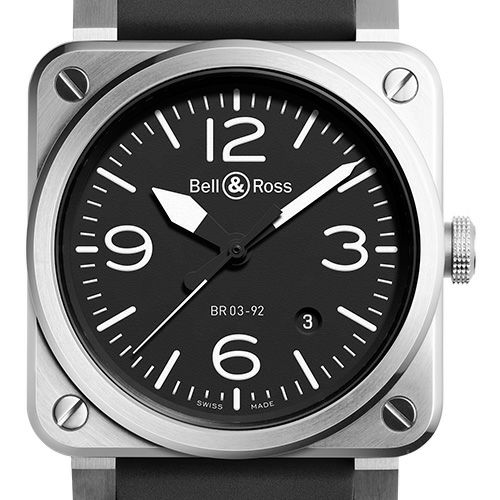 【正規】【自動巻き】【メンズ】【腕時計】Bell u0026 Ross BR 03-92 Steel ベルu0026ロス BR 03-92 スティール BR0392-BLC-ST 時計・腕時計の通販サイト - BEST Ishida