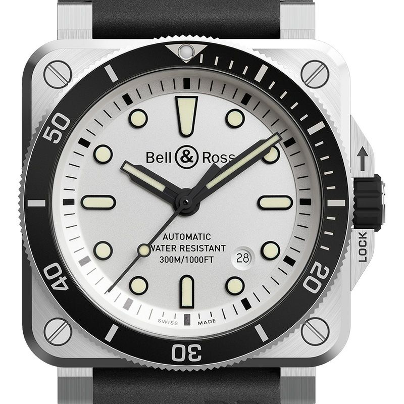 Bell ＆ Ross BR 03-92 DIVER WHITEベル＆ロス BR 03-92 ダイバー ホワイトBR0392-D-WH-ST/SRB
