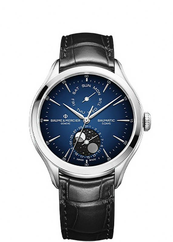 BAUME＆MERCIER CLIFTON BAUMATIC DAY-DATE/MOON-PHASE GRADIENT BLUE 