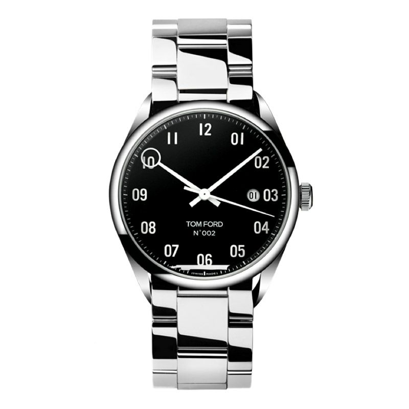 TOM FORD N.002 40mm POLISHED SS CASE WITH BLACK DIAL トム フォード 