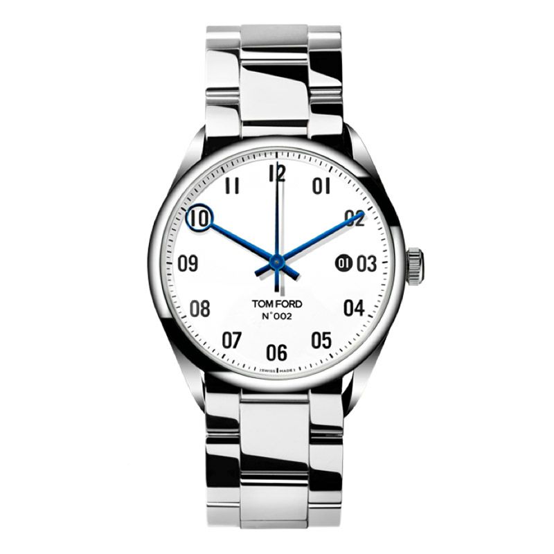 TOM FORD N.002 40mm POLISHED SS CASE WITH WHITE DIAL トム フォード 