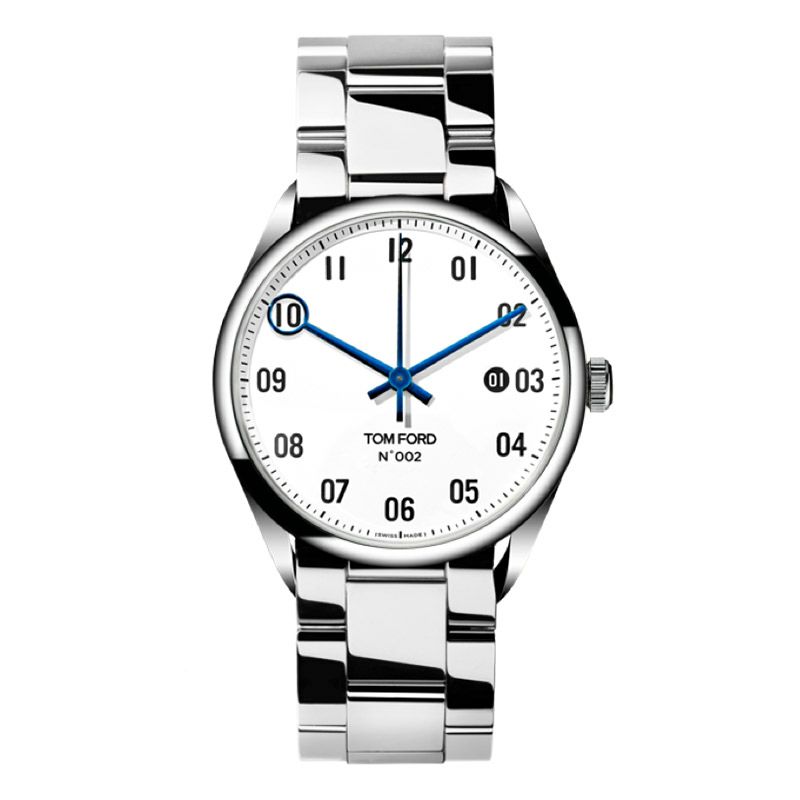 TOM FORD N.002 40mm POLISHED SS CASE WITH WHITE DIAL トム フォード