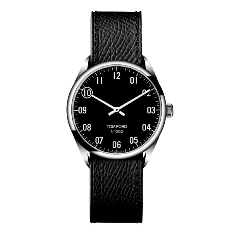 TOM FORD N.002 38mm POLISHED SS CASE WITH BLACK DIAL トム フォード 
