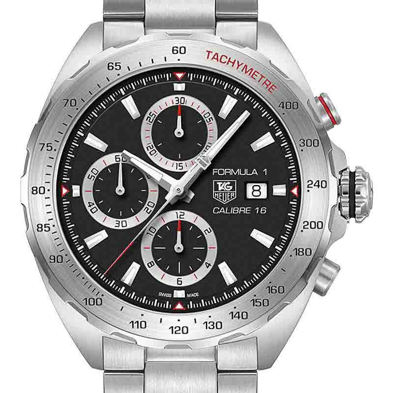 TAG HEUER 超美品 タグホイヤー フォーミュラ1 キャリバー16 クロノグラフ CAZ2010.BA0876 腕時計 SS シルバー ブラック文字盤 自動巻き【本物保証】