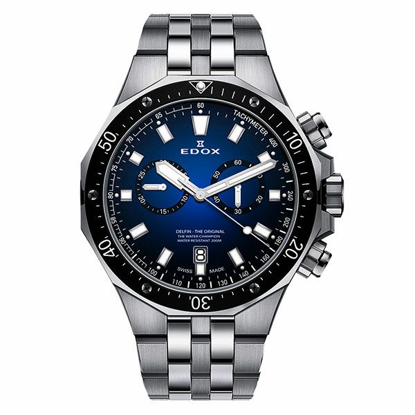 極美品】EDOX エドックス クロノグラフ10110-3M-BUIN - 腕時計(アナログ)