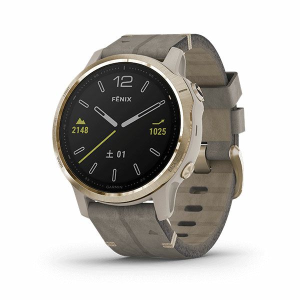 GARMIN fenix 6S Sapphire Tundra Light Gold Leather band ガーミン フェニックス 6S サファイア ツンドラライトゴールド レザーバンド 010-02159-8M