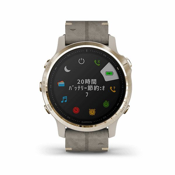 GARMIN fenix 6S Sapphire Tundra Light Gold Leather band ガーミン  