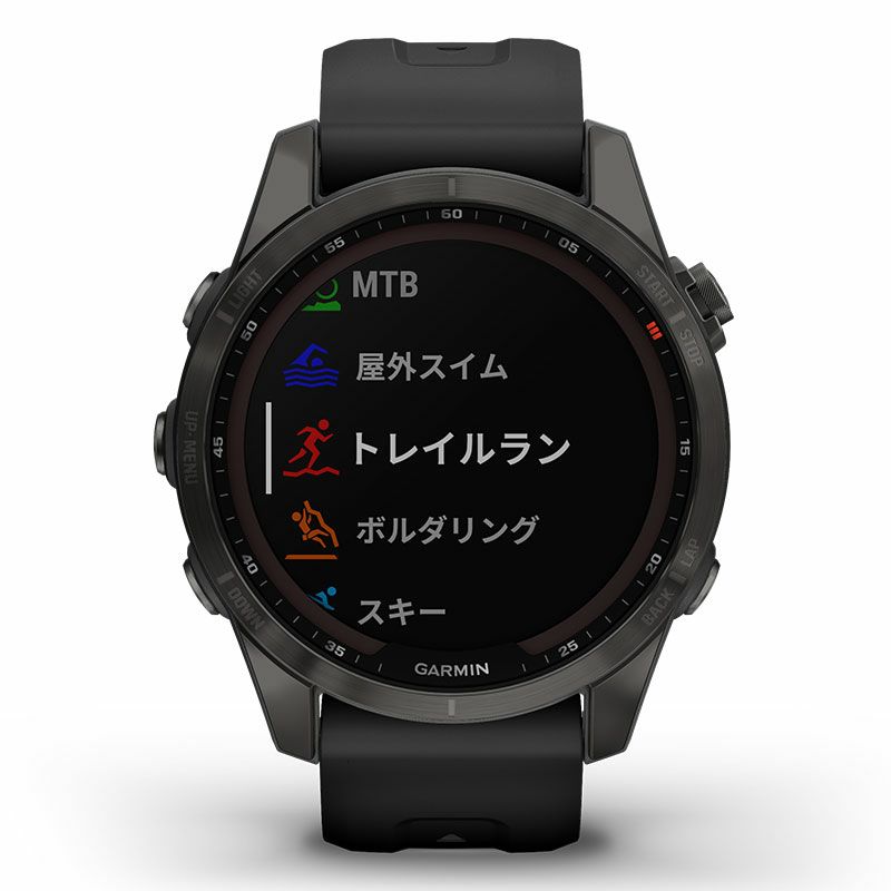 GARMIN fenix 7S Sapphire Dual Power Ti Carbon Gray DLC / Black ガーミン フェニックス 7S サファイア デュアルパワー Ti カーボン グレー DLC / ブラック 010-02539-48