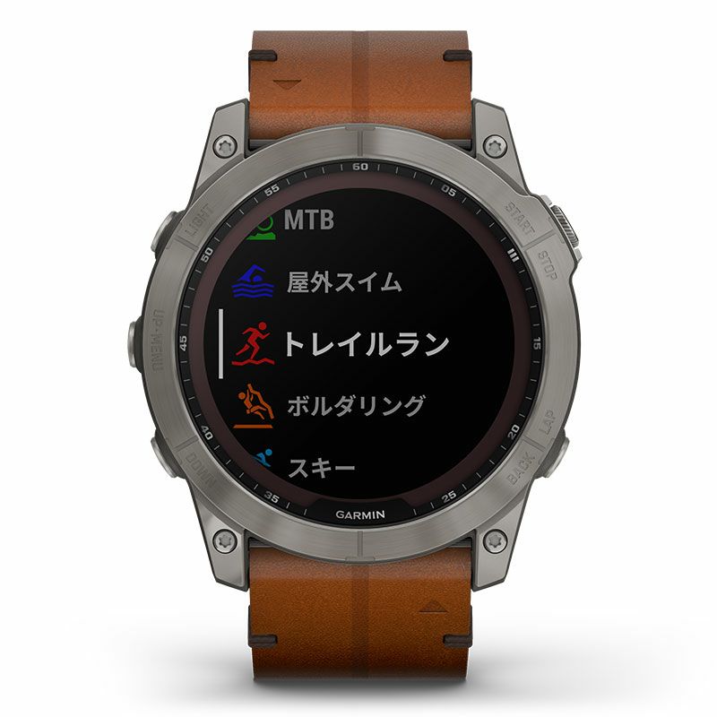 GARMIN fenix 7X Sapphire Dual Power Ti / Chestnut Leather Band