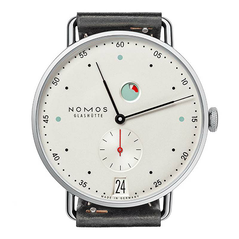 NOMOS GLASHUETTE Metro date power reserve ノモス グラスヒュッテ 