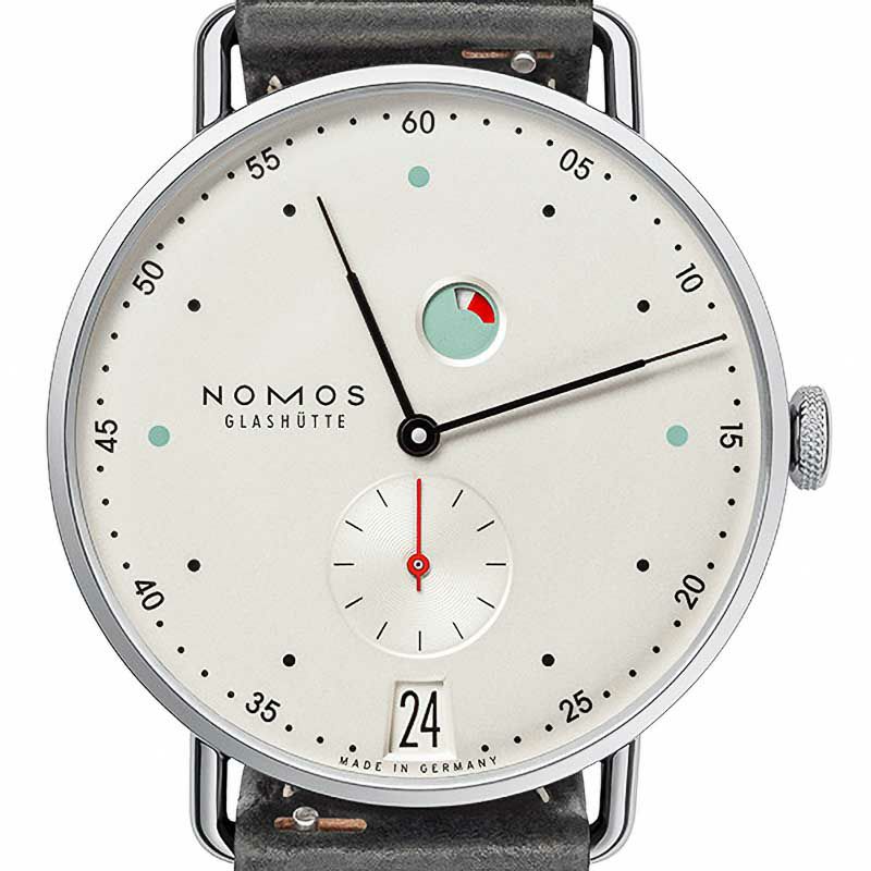 NOMOS GLASHUETTE Metro date power reserve ノモス グラスヒュッテ