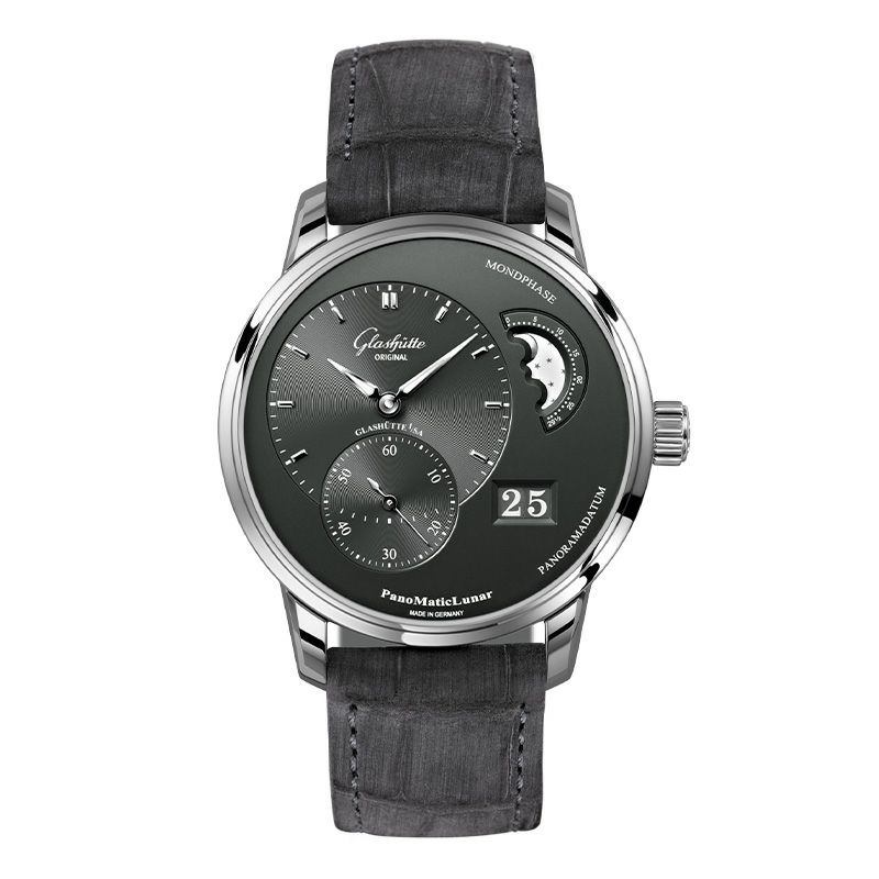 【貴重&新品未使用&外箱付】蘭90sランプmadeinオランダ ミケロッティ GLASHUTTE ORIGINAL PanoMaticLunar グラスヒュッテ・オリジナル パノ