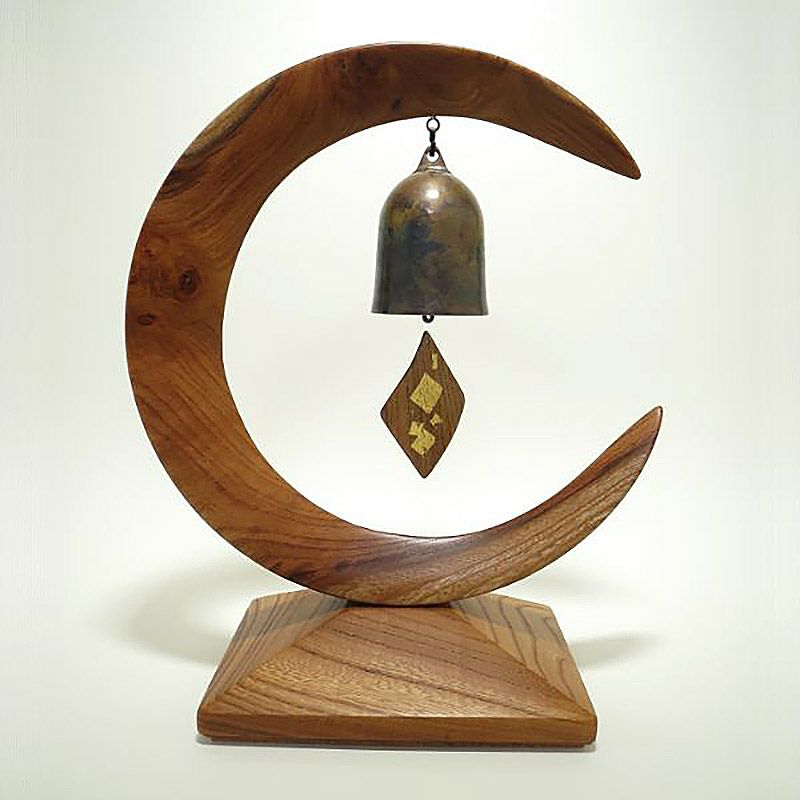 Sahari wind chimes 砂張風鈴 欅三日月掛台 小田原風鈴 欅三日月掛台