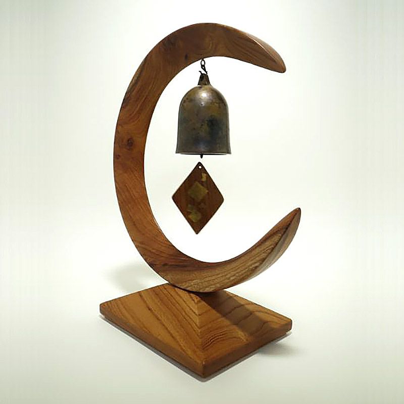 Sahari wind chimes 砂張風鈴 欅三日月掛台 小田原風鈴 欅三日月掛台