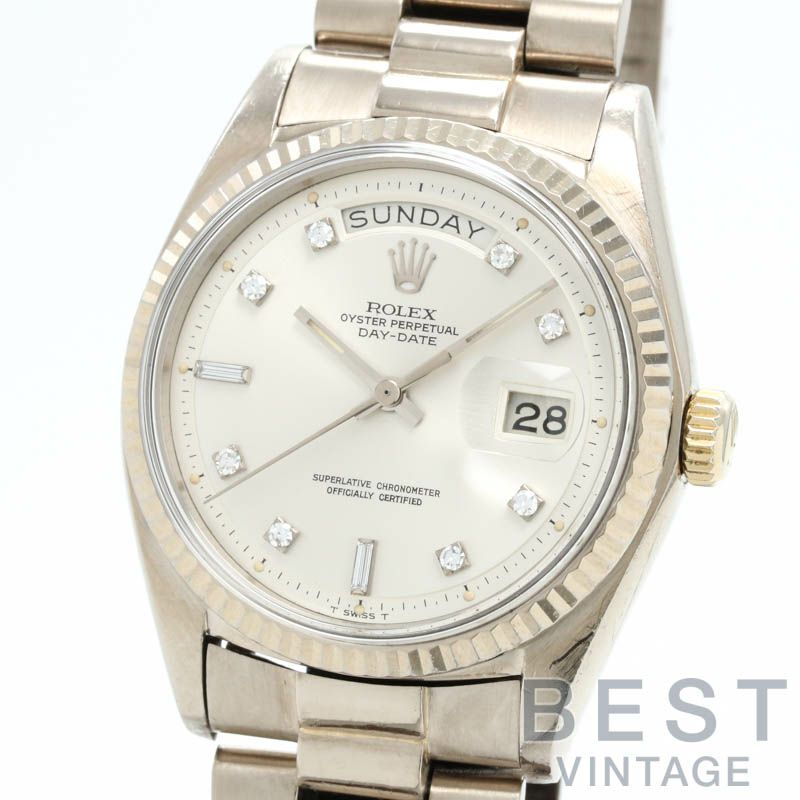 【仮】ロレックス【ROLEX】オイスターパーペチュアルデイデイト1803A/9メンズシルバーK18ホワイトゴールド腕時計時計OYSTERPERPETUALDAYDATESILVERK18WG【中古】