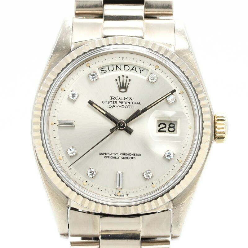 【仮】ロレックス【ROLEX】オイスターパーペチュアルデイデイト1803A/9メンズシルバーK18ホワイトゴールド腕時計時計OYSTERPERPETUALDAYDATESILVERK18WG【中古】