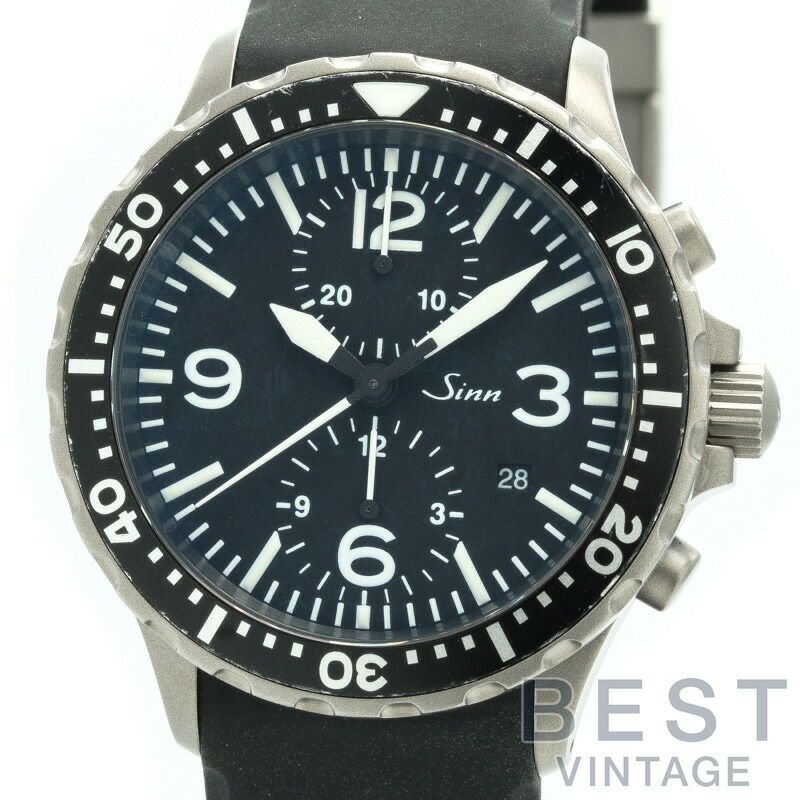 【仮】ジン【SINN】757.UTCメンズブラックステンレススティール腕時計時計BLACKSS【中古】