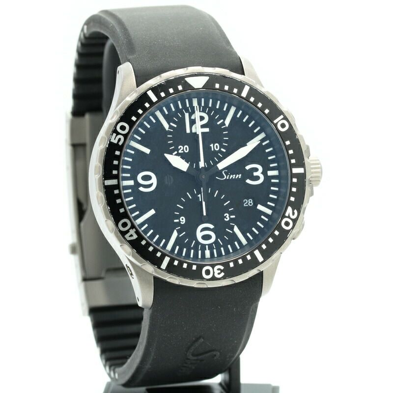 【仮】ジン【SINN】757.UTCメンズブラックステンレススティール腕時計時計BLACKSS【中古】