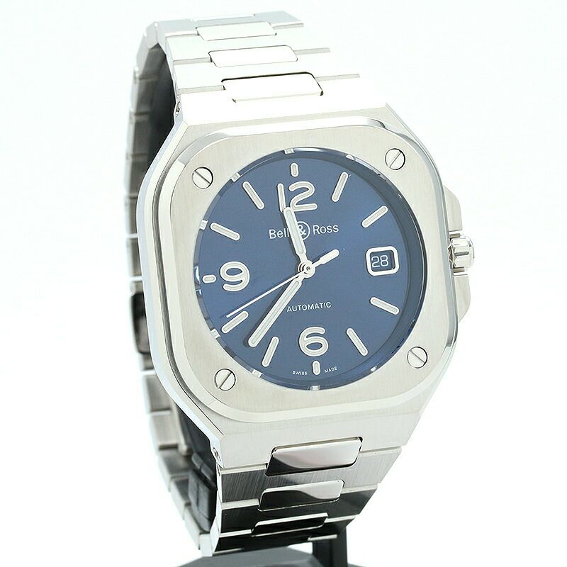 【仮】ベル&ロス【BELL&ROSS】ブルースチールBR05-BLU-ST/SSTメンズブルーステンレススティール腕時計時計BR05BLUESTEELBLUESS【中古】