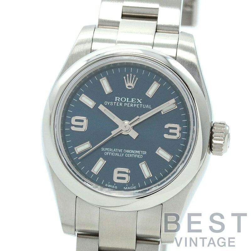 【仮】ロレックス【ROLEX】オイスターパーペチュアル176200レディースブルーステンレススティール腕時計時計OYSTERPERPETUALBLUESS【中古】