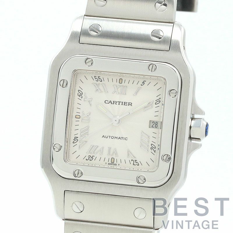 【仮】サントス【CARTIER】サントスガルベLM20周年限定モデルW20040D6メンズシルバーステンレススティール腕時計時計SANTOSGALBEELM20THANNIVERSARYLIMITEDSILVERSS【中古】