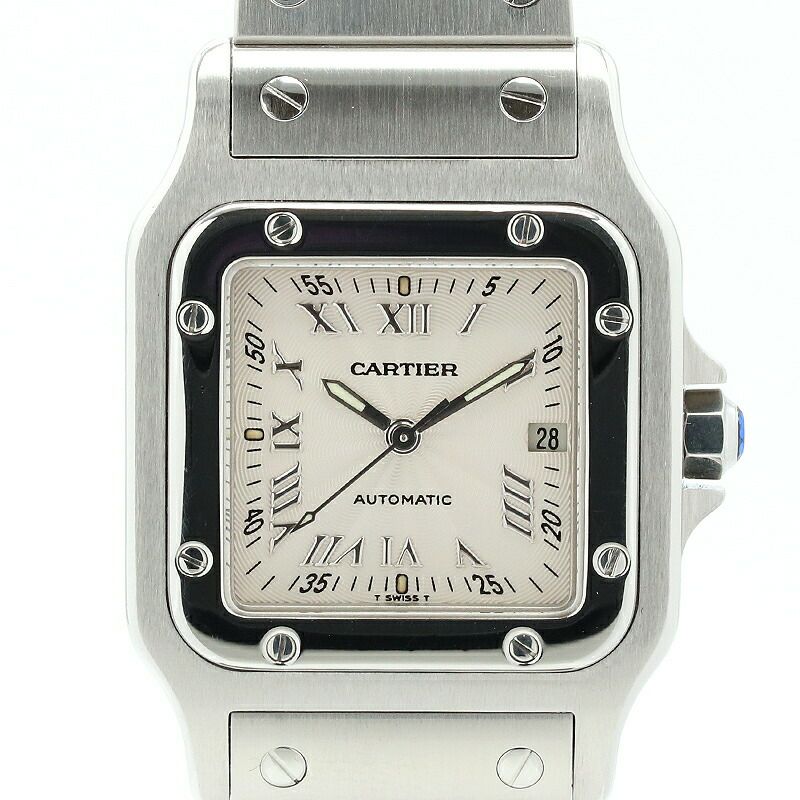 【仮】サントス【CARTIER】サントスガルベLM20周年限定モデルW20040D6メンズシルバーステンレススティール腕時計時計SANTOSGALBEELM20THANNIVERSARYLIMITEDSILVERSS【中古】