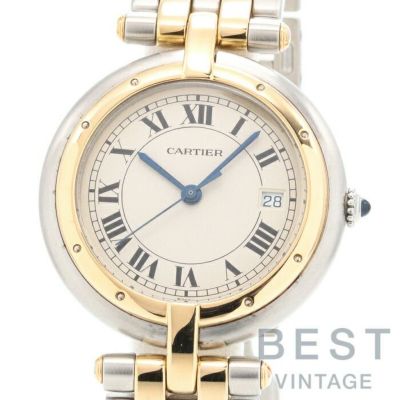 【仮】カルティエ【CARTIER】パンテールラウンドSMレディースアイボリーK18イエローゴールド/ステンレススティール腕時計時計PANTHEREROUNDSMIVORYK18YG/SS【中古】