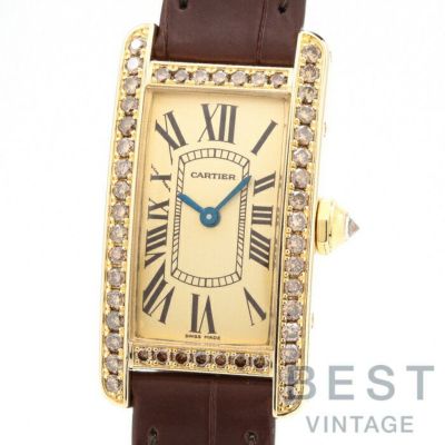 【仮】カルティエ【CARTIER】タンクアメリカンSMWB706431レディースゴールドK18イエローゴールド腕時計時計TANKAMERICANSMGOLDK18YG【中古】