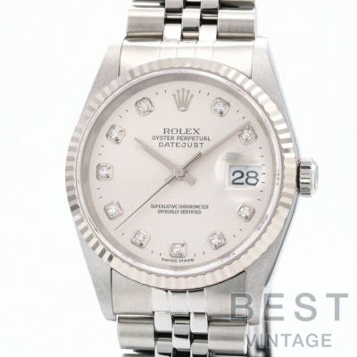 【仮】ロレックス【ROLEX】オイスターパーペチュアルデイトジャスト16234GメンズブラックK18ホワイトゴールド/ステンレススティール腕時計時計OYSTERPERPETUALDATEJUSTBLACKK18WG/SS【中古】