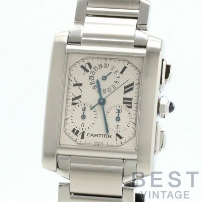 【中古】CARTIER  TANK FRANCAISE EXTRA-LARGE MODEL CHRONO REFLEXカルティエ タンクフランセーズXL クロノリフレックスW51001Q3