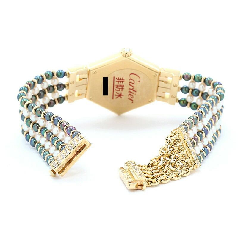 【中古】CARTIER  HEXAGONAL WATCH WITH FIVE ROWS PEARLS BRACELET  カルティエ ヘキサゴナルウォッチ 5ロウ パールブレスレット WK1002PF