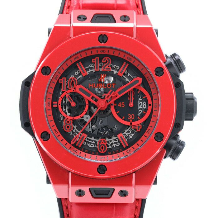 【仮】ウブロ【HUBLOT】ビッグ・バンウニコレッドマジック411.CF.8513.RXメンズレッドセラミック腕時計時計BIGBANGUNICOREDMAGICREDCE【中古】