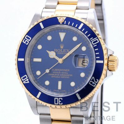 【仮】ロレックス【ROLEX】サブマリーナーデイト16613メンズブルーK18イエローゴールド/ステンレススティール腕時計時計SUBMARINERDATEBLUEK18YG/SS【中古】