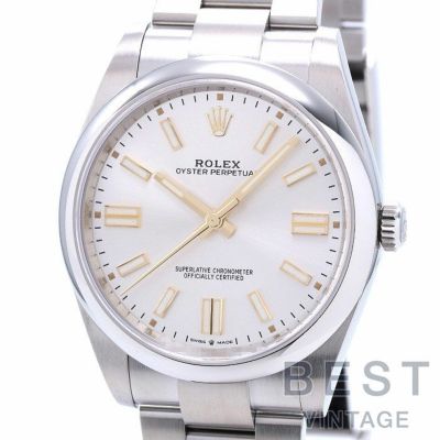 【仮】ロレックス【ROLEX】オイスターパーペチュアル41124300メンズシルバーステンレススティール腕時計時計OYSTERPERPETUAL41SILVERSS【中古】