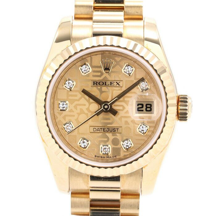 【仮】ロレックス【ROLEX】オイスターパーペチュアルデイトジャスト179178GレディースゴールドK18イエローゴールド腕時計時計OYSTERPERPETUALDATEJUSTGOLDK18YG【中古】