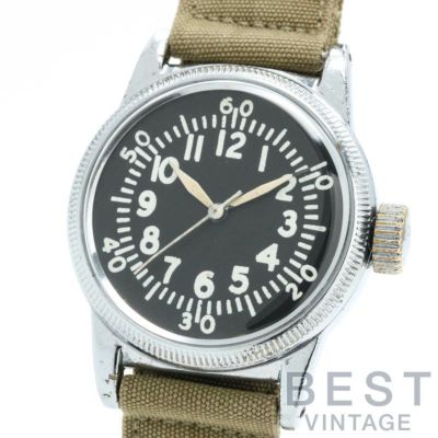 【仮】エルジン【ELGIN】A-11メンズブラックステンレススティール腕時計時計BLACKSS【中古】