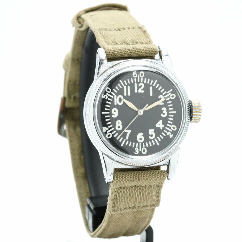 【仮】エルジン【ELGIN】A-11メンズブラックステンレススティール腕時計時計BLACKSS【中古】