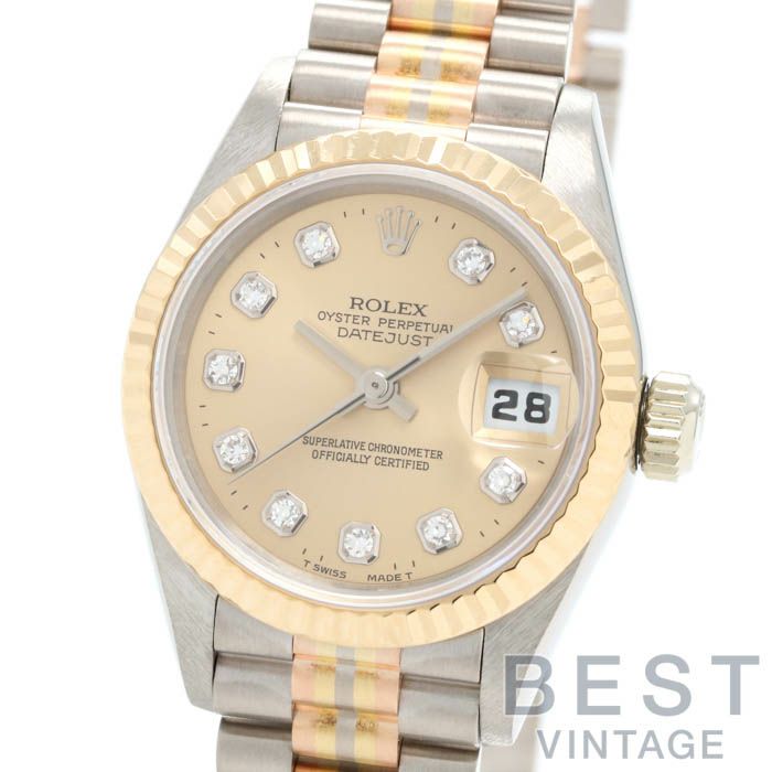 【仮】ロレックス【ROLEX】オイスターパーペチュアルデイトジャスト69179GBICレディースコパーピンクK18ホワイトゴールド/K18イエローゴールド腕時計時計OYSTERPERPETUALDATEJUSTCOPPERPINKK18WG/K18YG【中古】