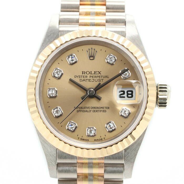 【仮】ロレックス【ROLEX】オイスターパーペチュアルデイトジャスト69179GBICレディースコパーピンクK18ホワイトゴールド/K18イエローゴールド腕時計時計OYSTERPERPETUALDATEJUSTCOPPERPINKK18WG/K18YG【中古】