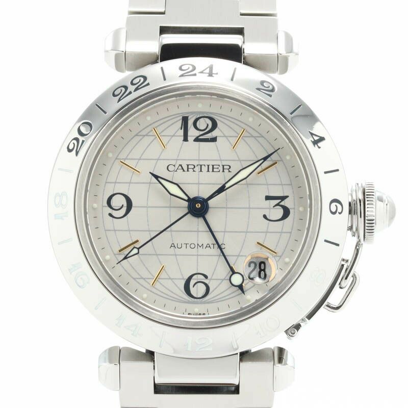 【仮】カルティエ【CARTIER】パシャCメリディアンGMTW31029M7メンズシルバーステンレススティール腕時計時計PASHACMERIDIANGMTSILVERSS【中古】