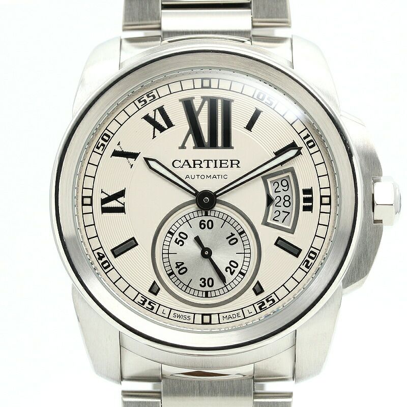 【仮】カルティエ【CARTIER】カリブルドゥカルティエW7100015メンズシルバーステンレススティール腕時計時計CALIBREDECARTIERSILVERSS【中古】